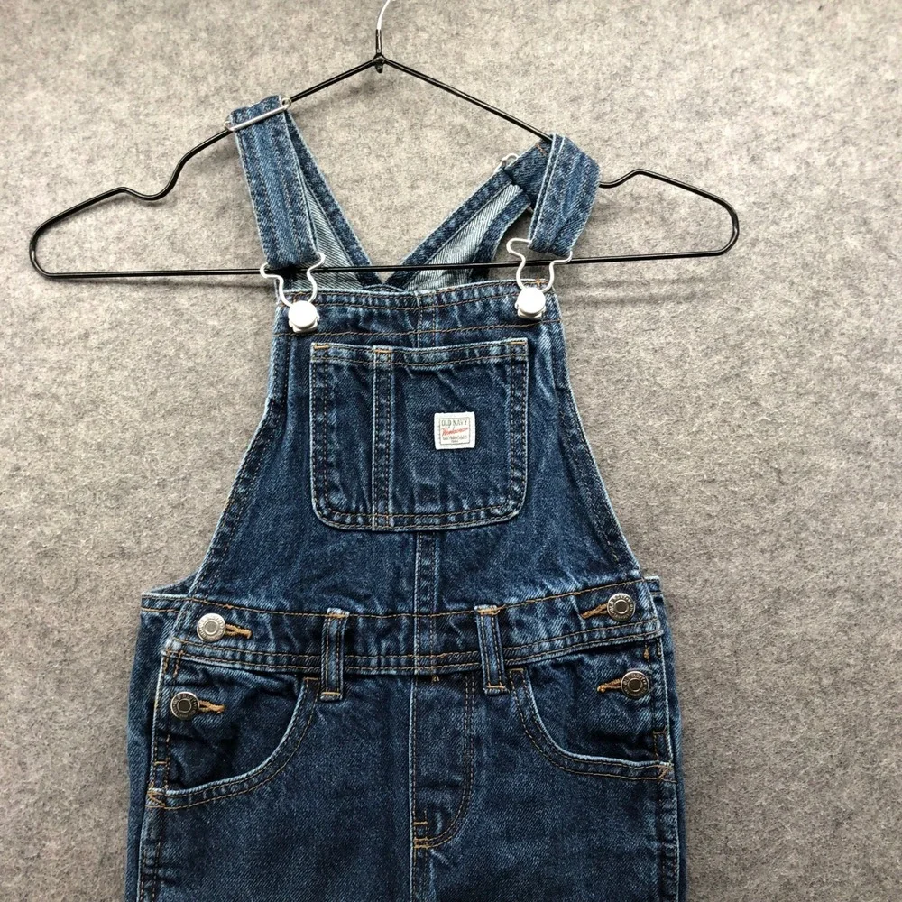 Old Navy Workwear Carpenter Bib Overalls Boys 5T Blue Cotton Dark Wash